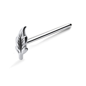 Leaf Large Silver Straight Nose Stud NSKA-749